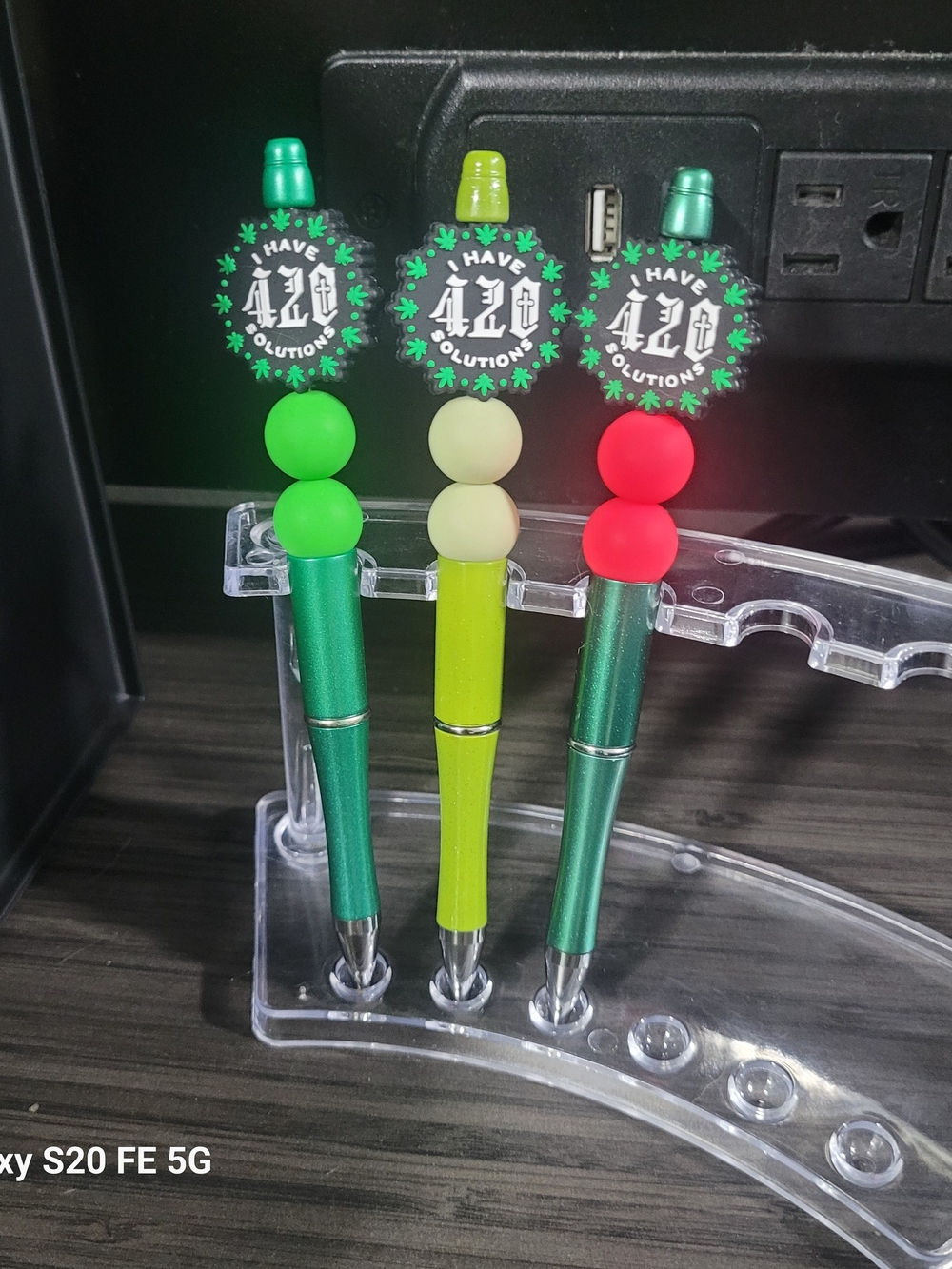 Handmade 420 Solutions Beaded Pen